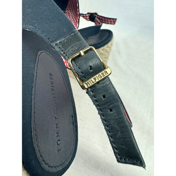 Tommy Hilfiger Espadrille Blue Women's Size 9 Sling Back Hi Wedge Sandal Heels - Picture 9 of 13